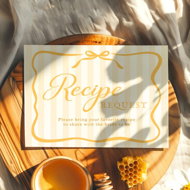 Honey Yellow Bridal Shower Recipe Card Begleitkarte (Von Creator hochgeladen)