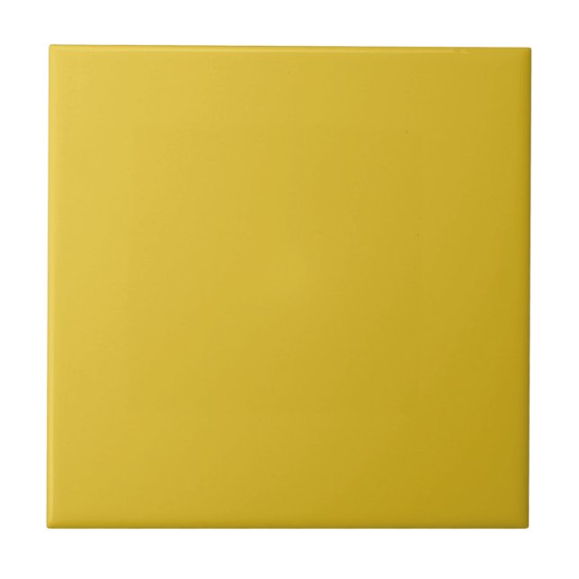 Honey Yellow Solid Color | Klassisches Elegant Fliese (Vorderseite)