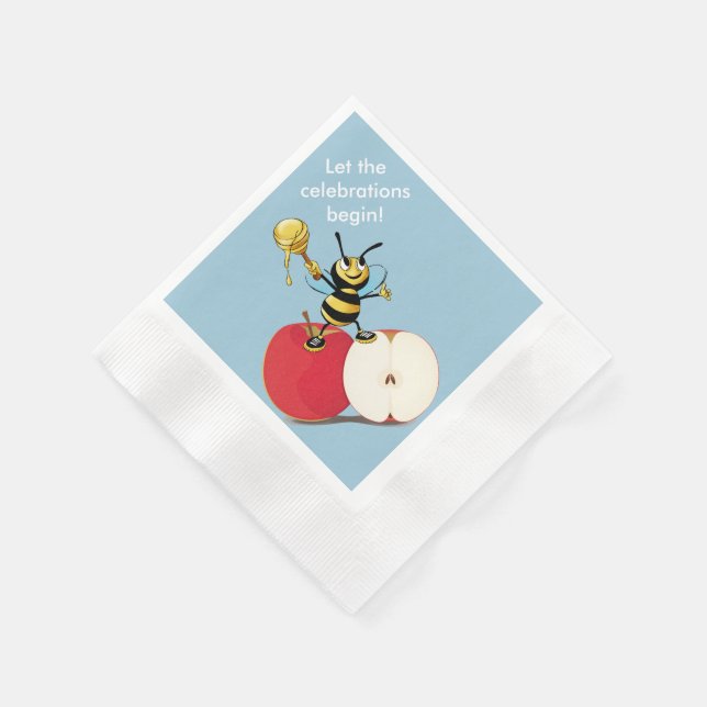 Honeybee Apple Rosh HaShana Serviette (Ecke)