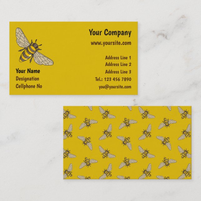 Honeybee Business Card Visitenkarte (Vorne/Hinten)
