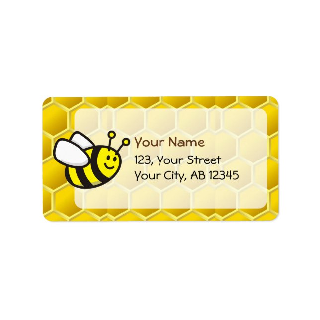 Honeybee-Cartoon Adressaufkleber (Vorne)