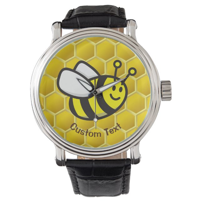 Honeybee-Cartoon Armbanduhr (Vorderseite)