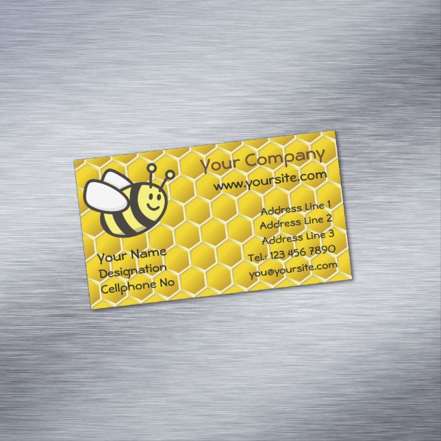 Honeybee Cartoon Business Card Magnet (Beispiel)