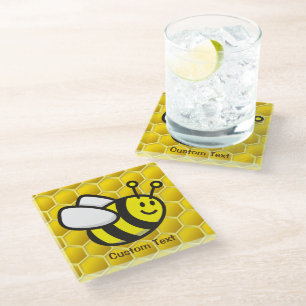 Honeybee-Cartoon Glasuntersetzer