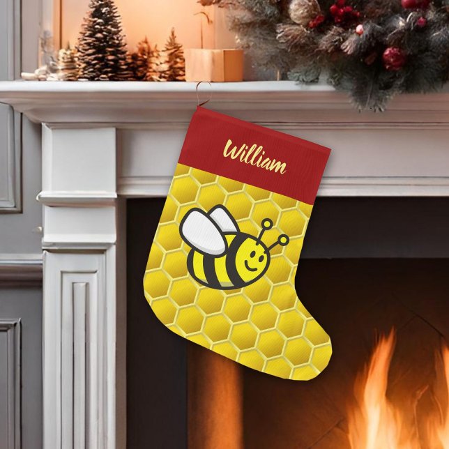 Honeybee-Cartoon Großer Weihnachtsstrumpf (Von Creator hochgeladen)
