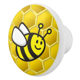 Honeybee-Cartoon Keramikknauf
