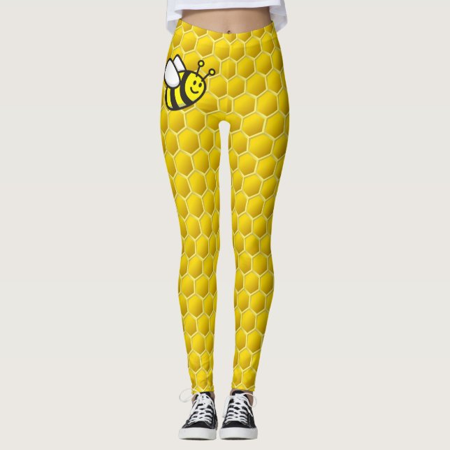 Honeybee-Cartoon Leggings (Vorderseite)