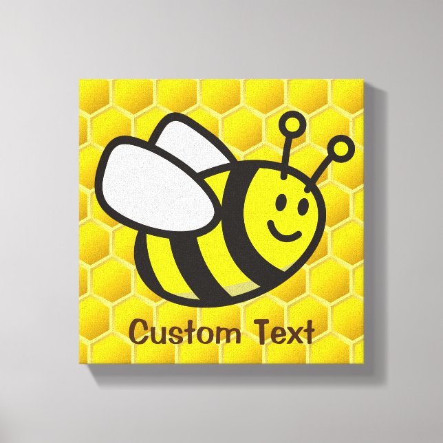 Honeybee-Cartoon Leinwanddruck (Vorderseite)