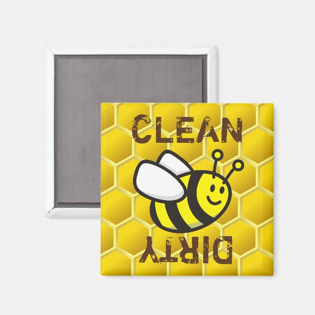 Honeybee-Cartoon Magnet (Vorderseite/Rückseite)