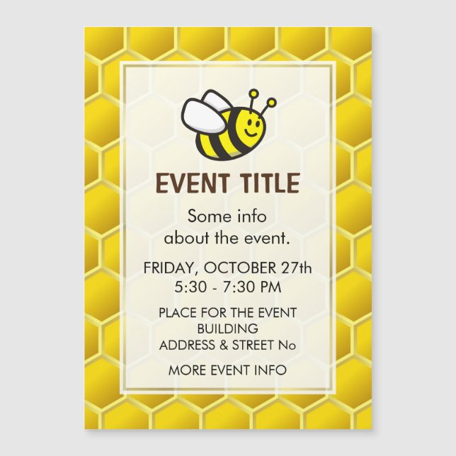 Honeybee-Cartoon Magnetkarte (Vorderseite)