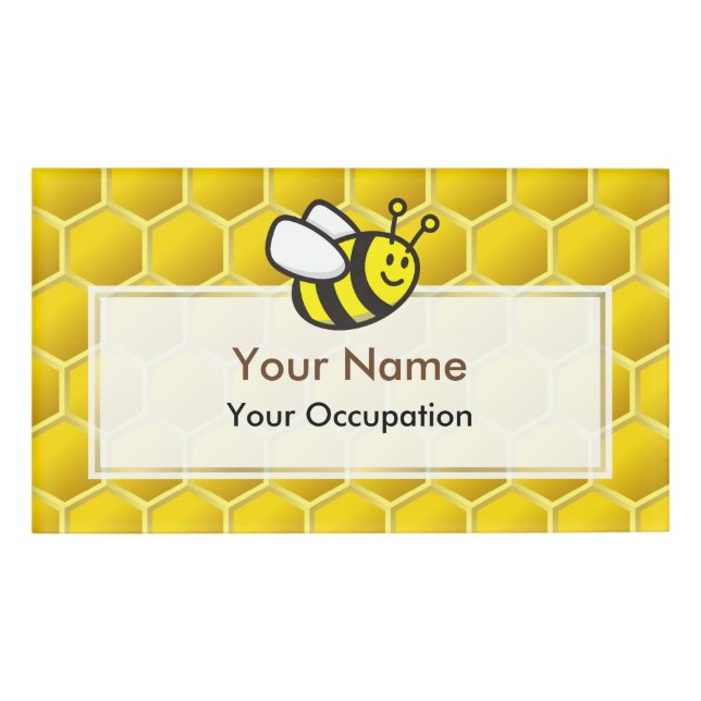 Honeybee-Cartoon Namenschild (Vorderseite)