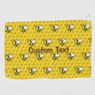 Honeybee Cartoon Pattern Golfhandtuch