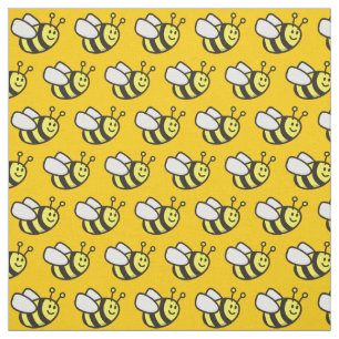 Honeybee Cartoon Pattern Stoff