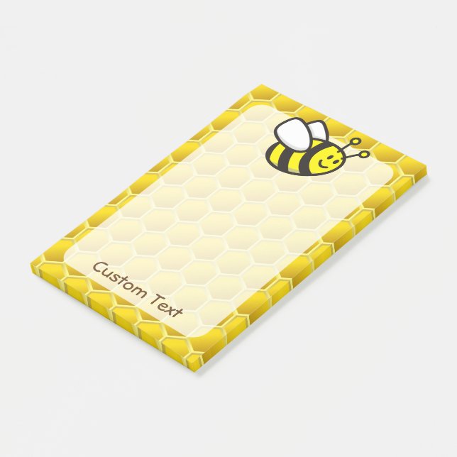Honeybee-Cartoon Post-it Klebezettel (angewinkelt)