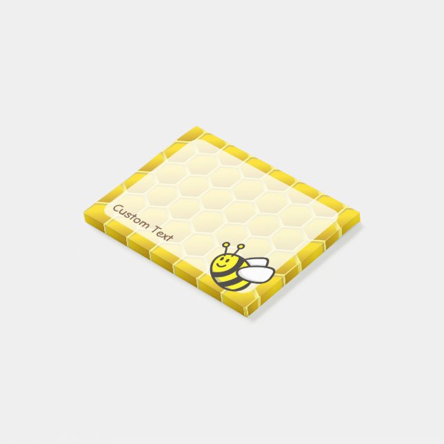 Honeybee-Cartoon Post-it Klebezettel (angewinkelt)
