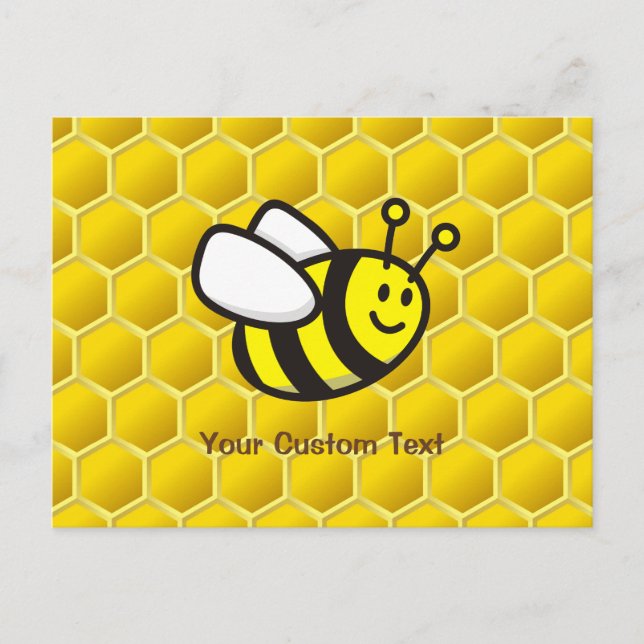 Honeybee-Cartoon Postkarte (Vorderseite)