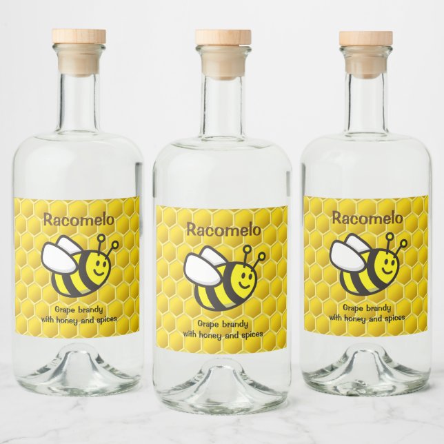 Honeybee Cartoon Racomelo Label Alkoholflaschenetikett (Flaschen)