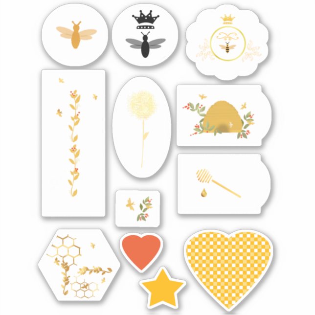 Honeybee Custom-Cut Vinyl Sticker (Vorderseite)
