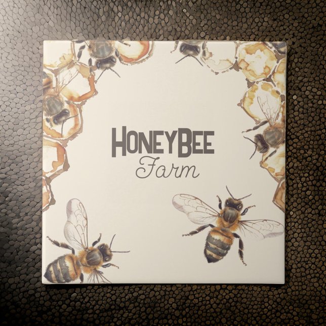HoneyBee Farm Honeycomb Bees | KERAMIK Fliese (Von Creator hochgeladen)