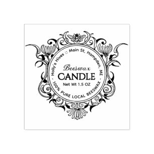 Honeybee Frame BEESWAX CANDLE Gummistempel