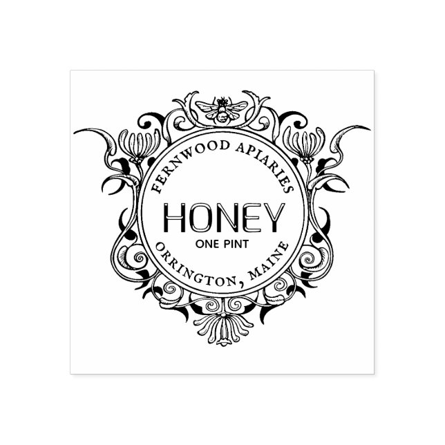 Honeybee Frame HONEY Rubber Briefmarke bearbeiten Gummistempel (Prägung)
