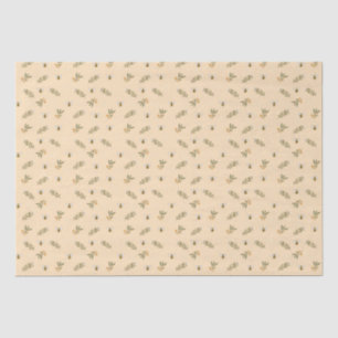 Honeybee Greenery Pastel Almond Tissue Seidenpapier