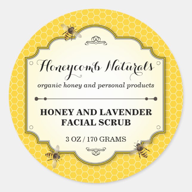 Honeybee Handmade Runder Aufkleber (Vorderseite)