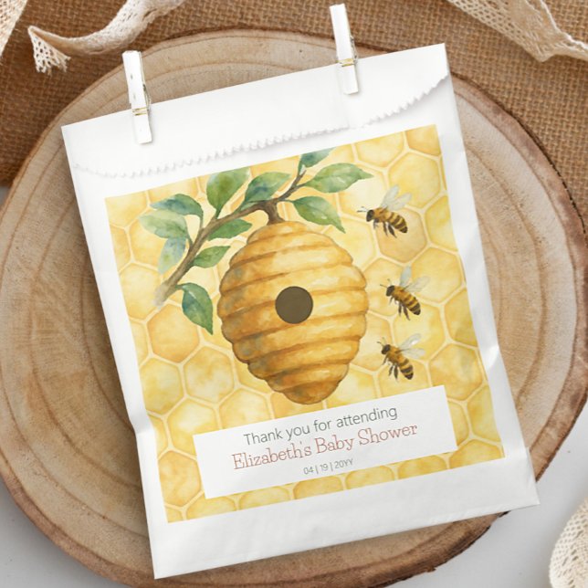 Honeybee Hive Baby Shower Geschenktütchen (Honeybee Hive Baby Shower Favor Bag)