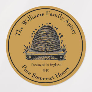 Honeybee Honey Jar Apiary Label   Honey Etiketten