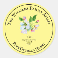 Honeybee Honey Jar Apiary Label | Orchard Honey