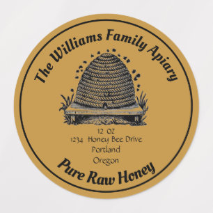 Honeybee Honey Jar Apiary Label   Reiner Honig Etiketten