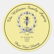 Honeybee Honey Jar Apiary Label | Reiner Honig