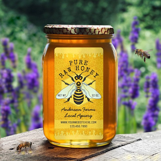 Honeybee Honey Jar Apiary Labels | Honigwabenbiene (Von Creator hochgeladen)
