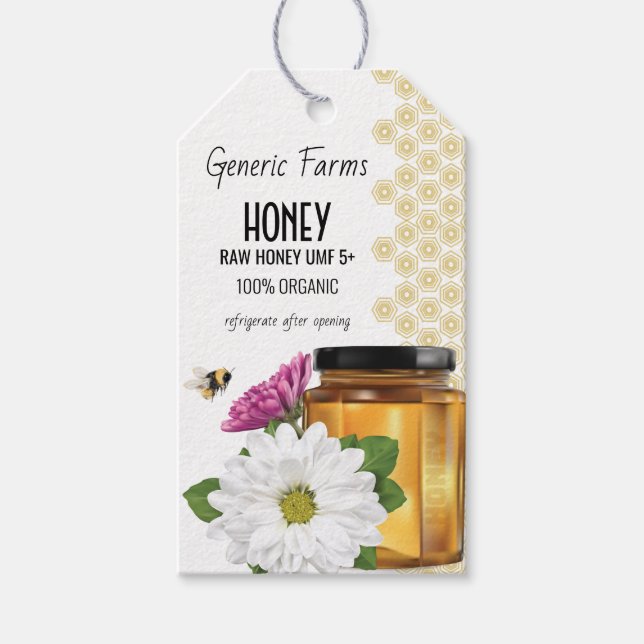 Honeybee Honey Jar Geschenkanhänger (Vorderseite)