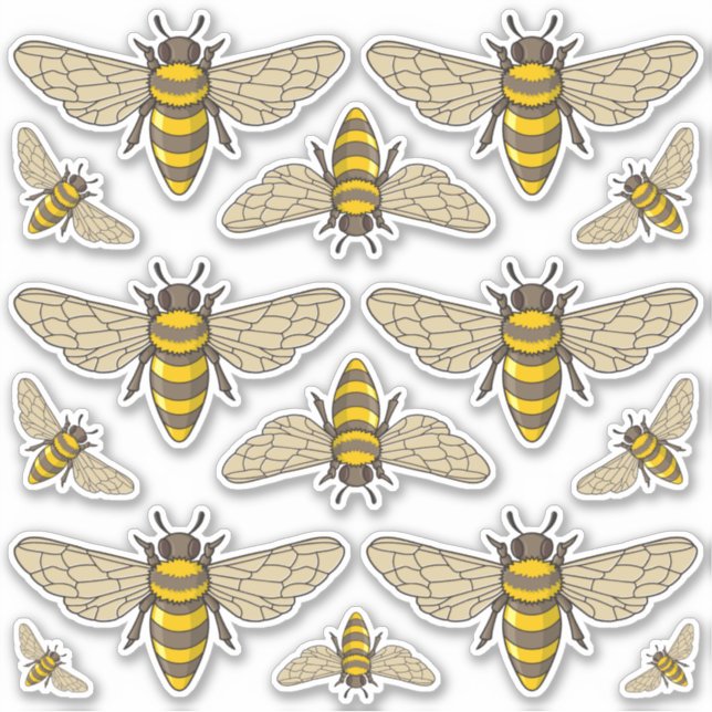 Honeybee Icon Set Stickers Aufkleber (Vorderseite)