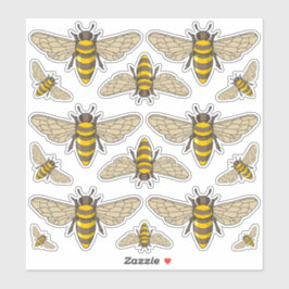 Honeybee Icon Set Stickers Aufkleber