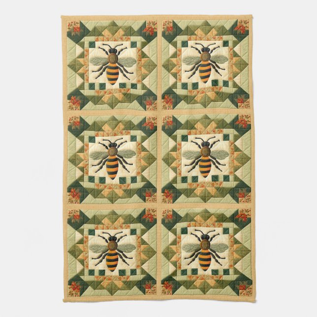 Honeybee Imitats Quilt Geschirrtuch (Vertikal)
