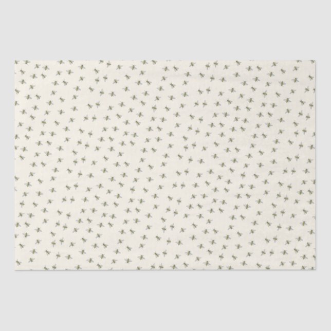 Honeybee in Flight Ivory Tissue Paper Seidenpapier (Vorderseite)