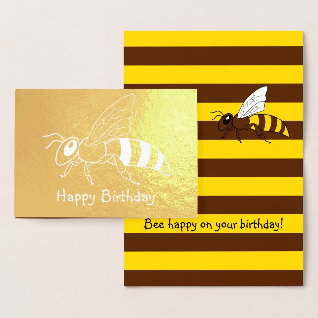 Honeybee Inverted Foil Birthday Card Folienkarte (Anzeige)