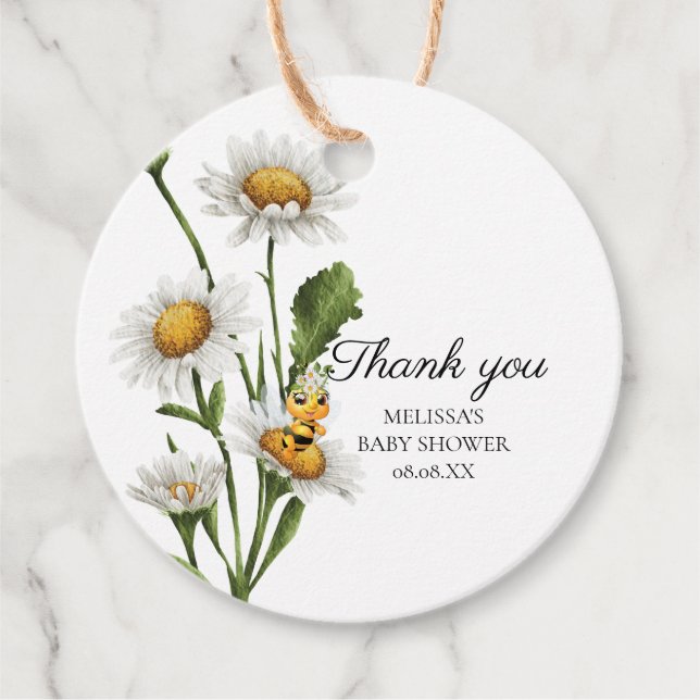 Honeybee Mama wird Babydusche Geschenkanhänger (Vorderseite)