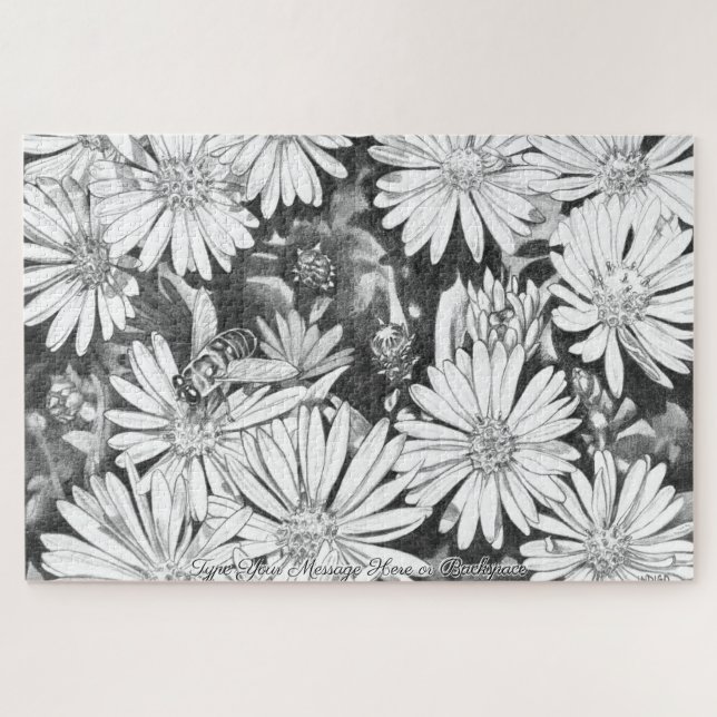 Honeybee Puzzle Personalisierte Blume Puzzle Art P (Horizontal)