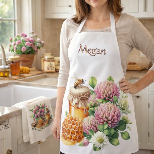 Honeybee Red Clover Ihr Name Schürze (Von Creator hochgeladen)