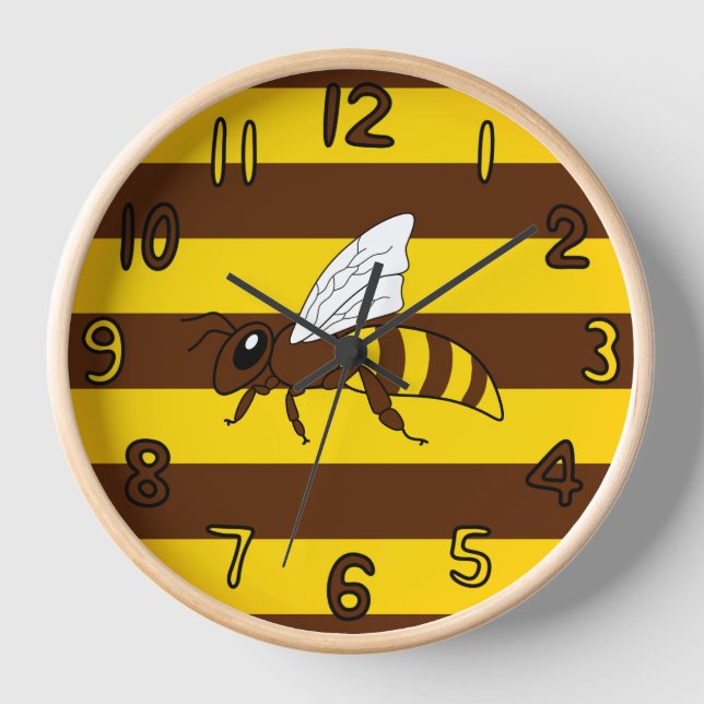 Honeybee Stripes Clock Uhr (Vorderseite)