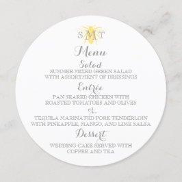 Honeybee Wedding Round Menu Menükarte