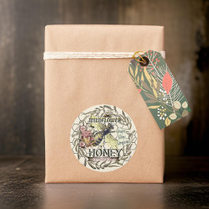 Honeybee Wildblume Honey Jar Lid Labels Runder Aufkleber