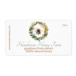 Honeybee Wreath Business Label