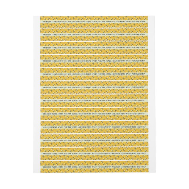 Honeybienen Honey Jar Lid Security Siegel Custom T (Bogen)