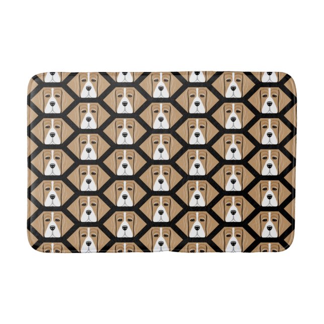 Honeycomb Beagle Muster Badematte (Vorderseite)