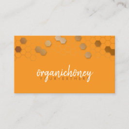 Honeycomb Bear Apiary Gold Visitenkarte