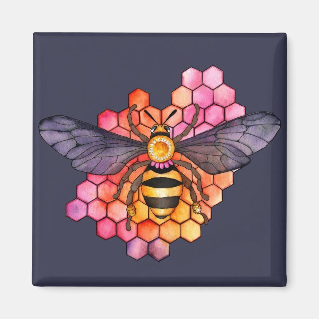 Honeycomb Bee Magnet (Vorne)